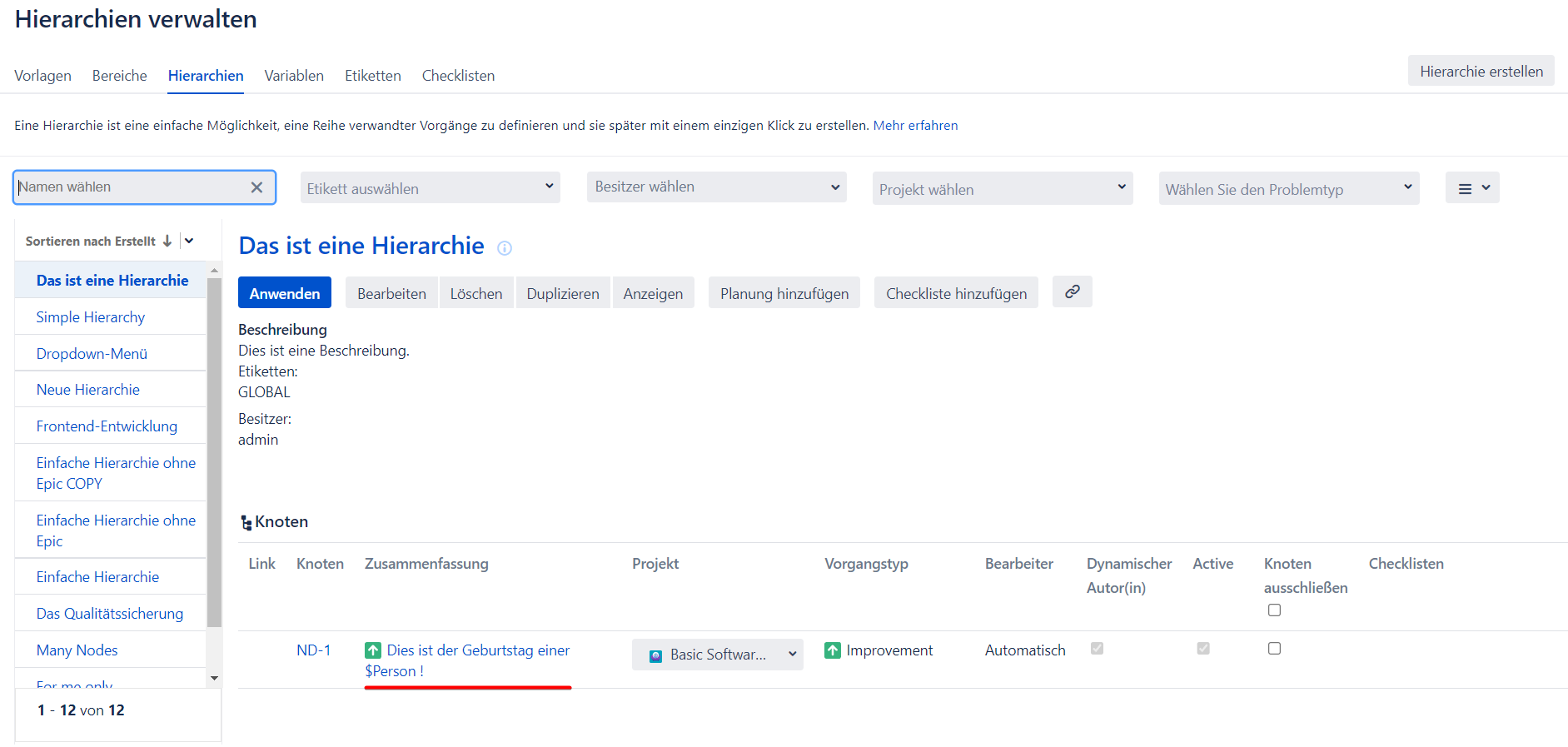 Die Hierarchie 'Dies ist eine Hierarchie' wird erstellt.png